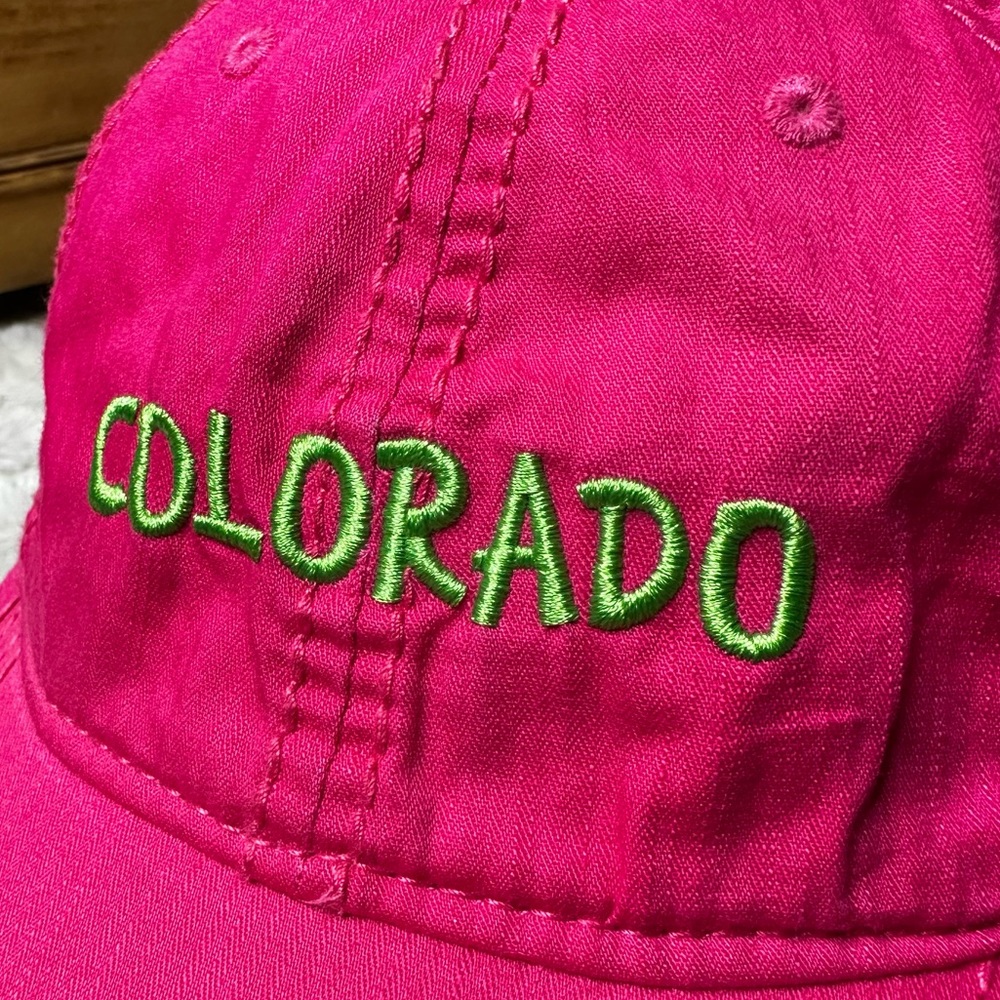 Colorado Embroidered Adjustable Sanborn Baseball Cap in Hot Pink Adult OS - Picture 3 of 11